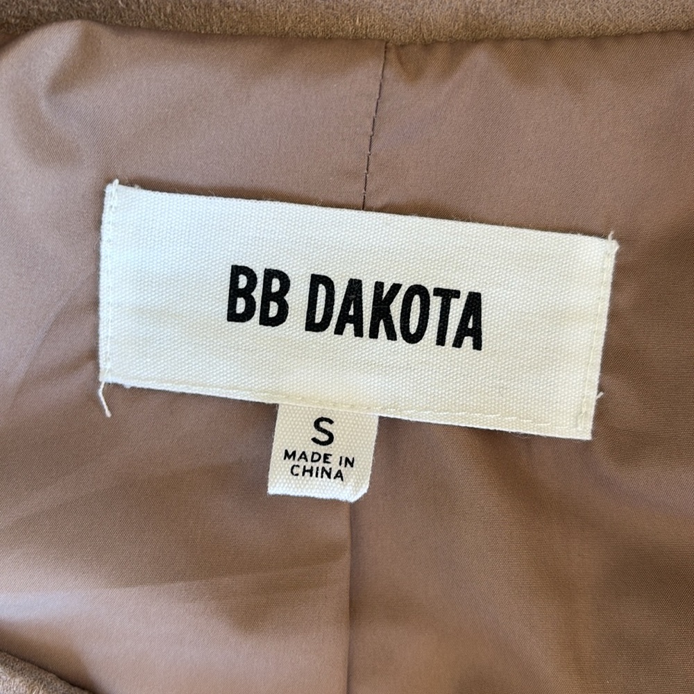 BB Dakota by Steve Madden Beige Faux Suede Moto Jacket Size Small - Picture 12 of 16